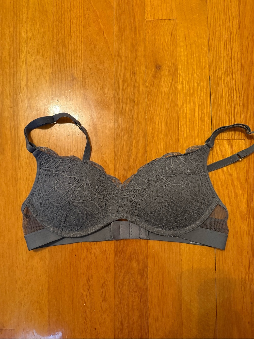 Lively Lace Underwire Bra in Charcoal
